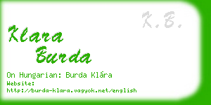klara burda business card